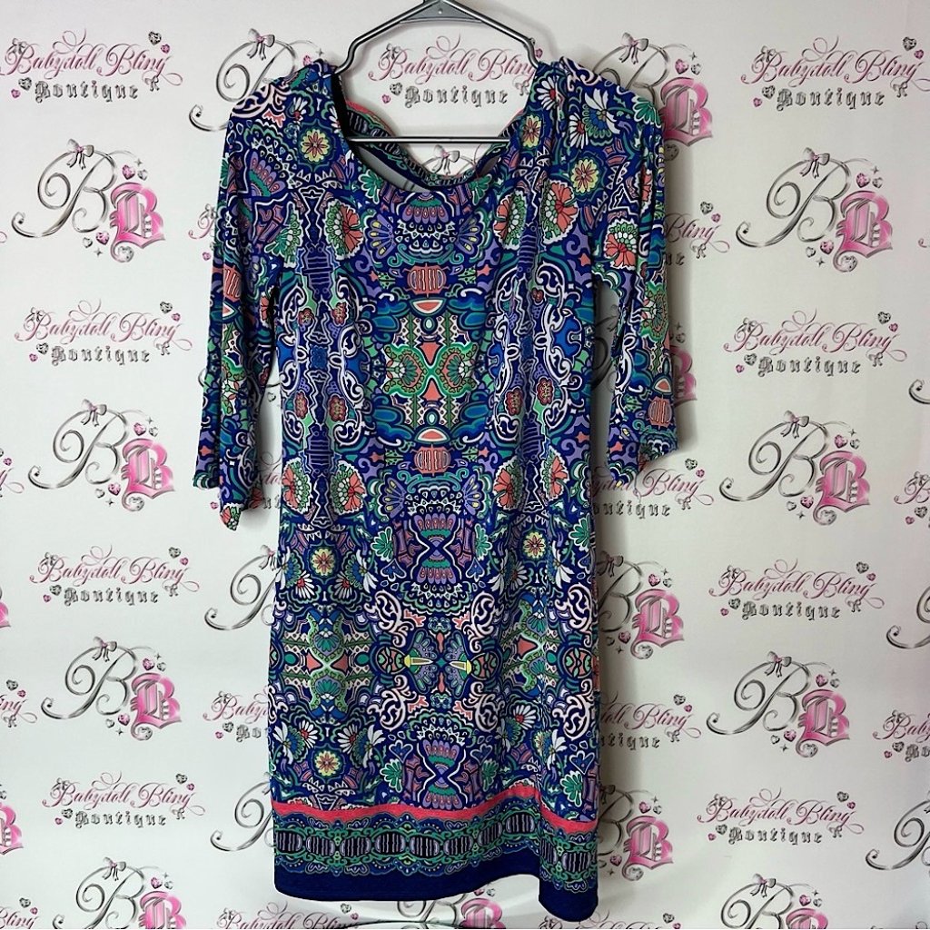 Laundry By Shelli Segal Dress Paisley Boho Strappy Colorful Patterned Dress